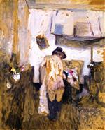 Edouard Vuillard  - Bilder Gemälde - Model Getting Dressed