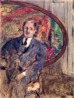 Edouard Vuillard  - Bilder Gemälde - Monsieur Bénard in front of the painting 'Le Grand Teddy'