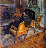 Edouard Vuillard  - Bilder Gemälde - The Gilded Chair, Madame George Feydeau and Her Son