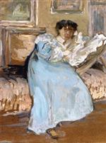 Edouard Vuillard  - Bilder Gemälde - The Opal Dress