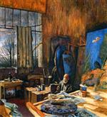 Edouard Vuillard  - Bilder Gemälde - The Painter K.-X. Roussel in his L'Etang-la-Ville Studio