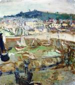 Edouard Vuillard  - Bilder Gemälde - The Small Harbor, Honfleur