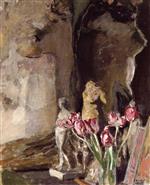 Edouard Vuillard  - Bilder Gemälde - Tulips and Statuettes
