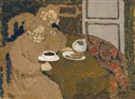 Edouard Vuillard  - Bilder Gemälde - Two Women Drinking Coff