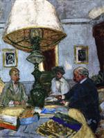 Edouard Vuillard  - Bilder Gemälde - Under the Large Lamp at Saint-Jacut