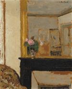 Edouard Vuillard  - Bilder Gemälde - Vase of Flowers on a Mantelpiece