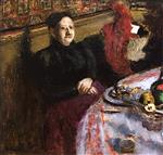 Bild:Woman wth a Plate of Fruit