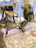 Edouard Vuillard  - Bilder Gemälde - Young Girl in the Studio at Boulevard Malesherbes