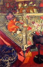 Edouard Vuillard  - Bilder Gemälde - Yvonne Printemps on the Sofa