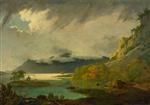 Joseph Wright of Derby - Bilder Gemälde - Derwent Water with Skiddaw in the Distance