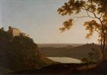 Joseph Wright of Derby  - Bilder Gemälde - Lake Nemi at Sunset