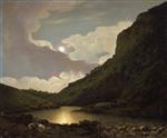 Joseph Wright of Derby  - Bilder Gemälde - Matlock Tor at Moonlight
