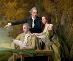 Joseph Wright of Derby  - Bilder Gemälde - The Reverend D'Ewes Coke, His Wife Hannah and Daniel Parker Coke