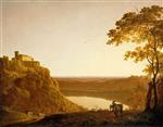 Joseph Wright of Derby  - Bilder Gemälde - View of the Lake of Nemi