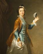 Johann Joseph Zoffany - Bilder Gemälde - Eva Maria Veigel, Mrs David Garrick, with a Mask