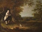 Johann Joseph Zoffany  - Bilder Gemälde - John Carbonell in the Grounds of His House at Windsor