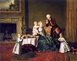 Johann Zoffany  - Bilder Gemälde - John Verney, 14th Baron Willoughby de Broke and His Wife and Family