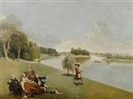 Johann Zoffany  - Bilder Gemälde - The Garden at Hampton Court