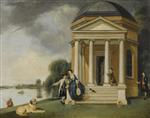 Johann Joseph Zoffany  - Bilder Gemälde - The Shakespeare Temple at Hampton House, with Mr. and Mrs. David Garrick