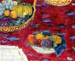 Bild:A Dish and a Basket of Fruit