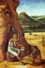 Giovanni Bellini - Bilder Gemälde - Hieronymus in der Wüste