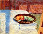 Pierre Bonnard - Bilder Gemälde - Apples in a Dish on a Tablecloth