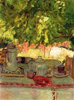 Pierre Bonnard  - Bilder Gemälde - Breakfast under the Arbor