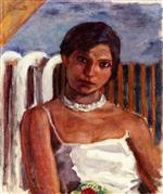 Pierre Bonnard  - Bilder Gemälde - Brunette with White Necklace in front of a Radiator