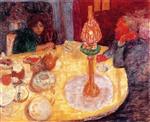 Pierre Bonnard  - Bilder Gemälde - Evening by the Lamp