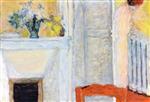 Pierre Bonnard  - Bilder Gemälde - Flowers on a Mantlepiece