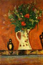 Pierre Bonnard  - Bilder Gemälde - Flowers on a Mantlepiece