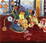 Pierre Bonnard  - Bilder Gemälde - Flowers on a Red Carpet