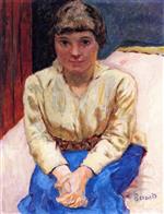 Bild:Girl Seated, Clasped Hands