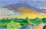 Pierre Bonnard  - Bilder Gemälde - Landscape with Sunset