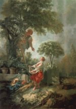 Francois Boucher - paintings - Landschaft mit Kirschpflueckerin