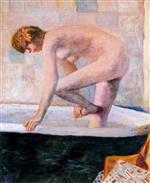 Pierre Bonnard  - Bilder Gemälde - Nu rose a la baignoire