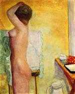 Pierre Bonnard  - Bilder Gemälde - Nude with Yellow Background