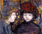 Pierre Bonnard  - Bilder Gemälde - On the Street, Two Figures