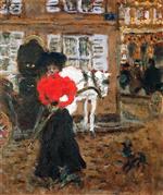 Pierre Bonnard  - Bilder Gemälde - On the Street, Woman with an Umbrella