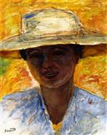 Pierre Bonnard  - Bilder Gemälde - Portrait of a Woman in a Large Hat
