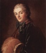 Francois Boucher - Bilder Gemälde - Portrait einer Dame mit Muff