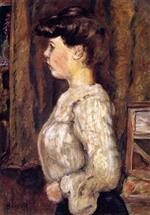Pierre Bonnard  - Bilder Gemälde - Profile of a Girl in a White Blouse