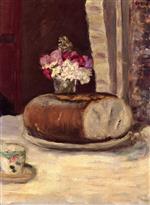 Pierre Bonnard  - Bilder Gemälde - Still Life with Bread and Flowers