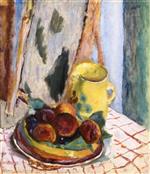 Pierre Bonnard  - Bilder Gemälde - Still Life with Peaches and Yellow Pot