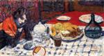 Pierre Bonnard  - Bilder Gemälde - The Checkered Table Cloth