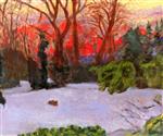 Pierre Bonnard  - Bilder Gemälde - The Garden in the Snow, Sunset