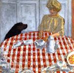 Pierre Bonnard  - Bilder Gemälde - The Red-Checked Tablecloth