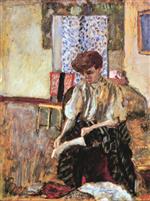 Pierre Bonnard  - Bilder Gemälde - Woman Putting on Her Stockings