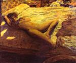 Pierre Bonnard  - Bilder Gemälde - Woman Reclining on a Bed