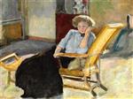 Pierre Bonnard  - Bilder Gemälde - Young Woman Reading, Flowered Hat